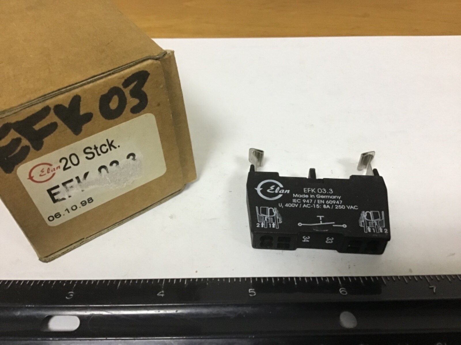 New Elan Contact Block, EFK 03.3, 8A, 250VAC