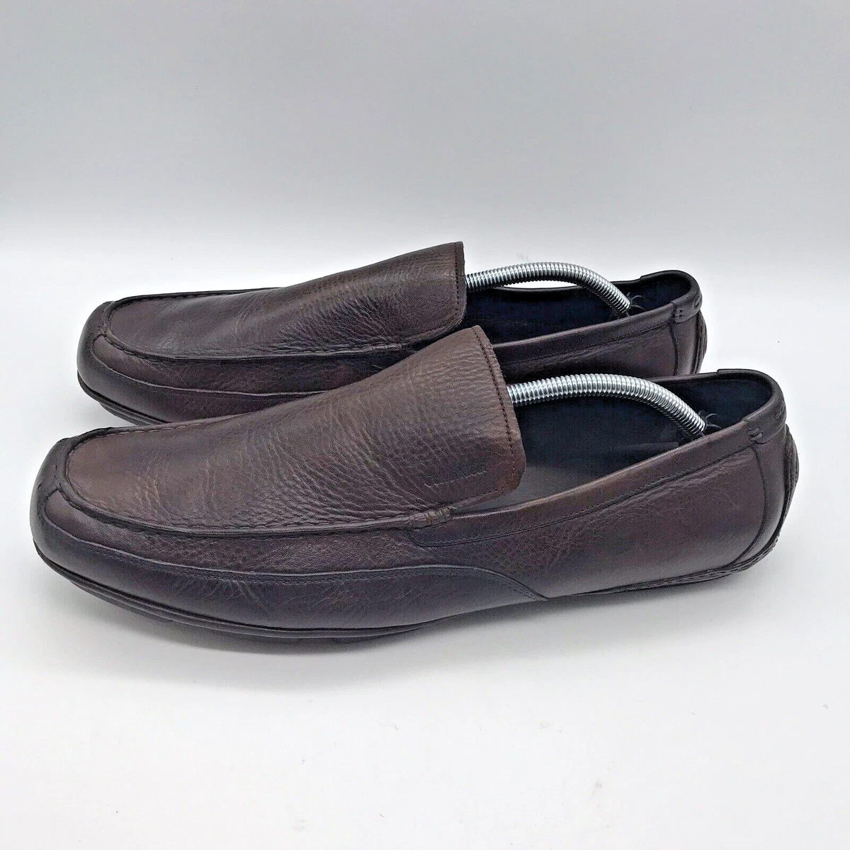 BRAND NEW Calvin Klein Men’s Sz 9 M Michael Leather Suede Navy SlipOn Loafer Calvin Klein Moccasin Leather Upper Casual Shoes for Men for  main image 2