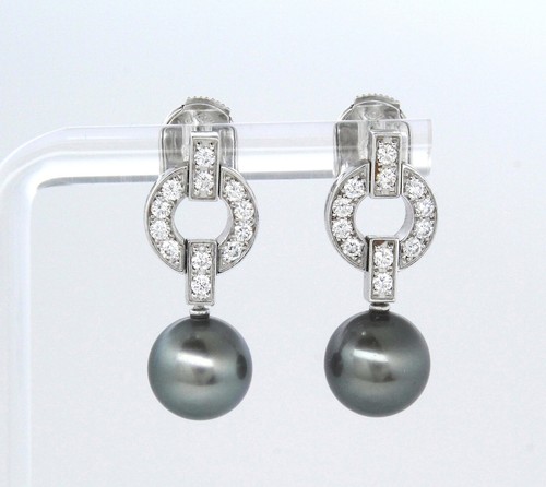 CARTIER Himalia Akoya Tahitian Pearl Set Necklace and Earrings 18K White Gold - 第 11/17 張圖片