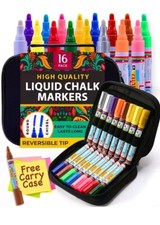 BESSO Liquid Chalk Marker Set 16 COUNT With Carry Case