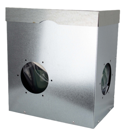 Futterautomat 12 kg mit Bullauge gegen Futterverschwendung - aus Metall - Bild 3 von 5