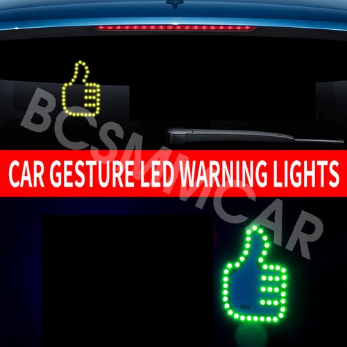 Luz LED Gesto Coche RGB Divertida Señal de Advertencia Dedo Lámpara Colorido Control Remoto - Imagen 10 de 19