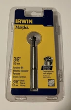Irwin 1966895 Round Shank Marples Carbon Steel Forstner Drill Bit 3/8 x 4 L in.