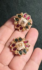 Pakistani Bollywood menakari Kundan Stud Earring gold polished antitarnish