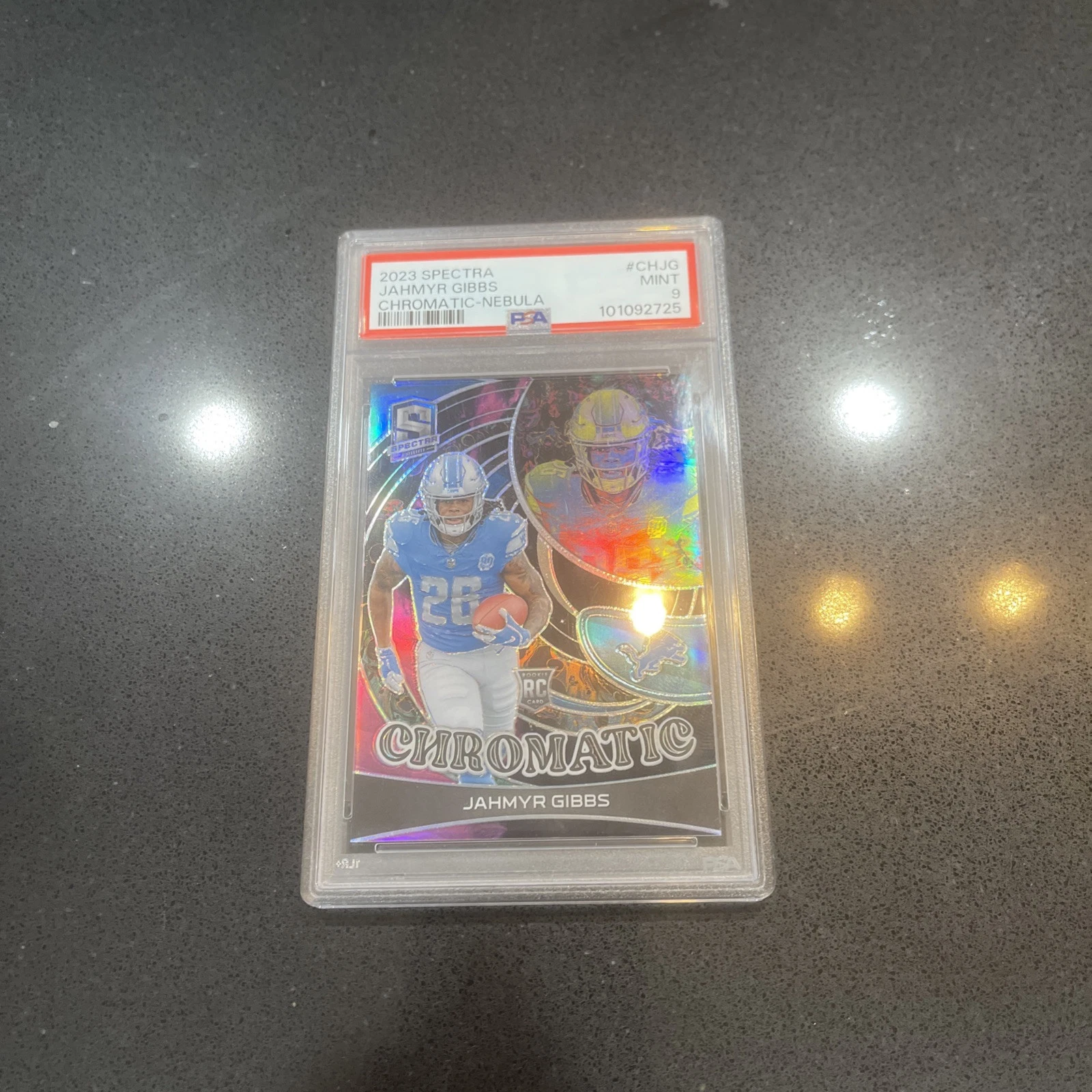 Jahmyr Gibbs Panini Spectra Chromatic #CHJG Nebula