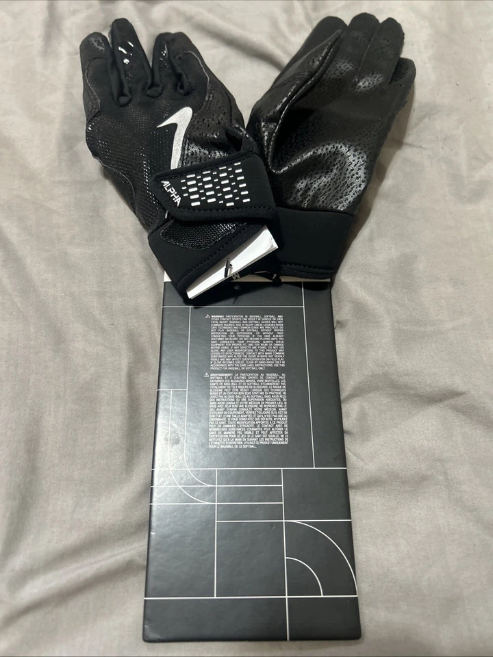 Nike Alpha Batting Gloves Diamond Sports Baseball Youth Size Medium Dri-fit New - Image 2 of 4