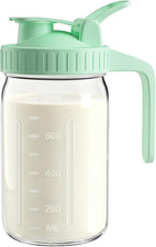 32Oz Mason Jar Pitcher, Glass Breast Milk Pitcher with Lid