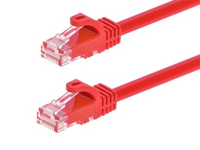 Flexboot Cat6 Ethernet Patch Cable Network Internet RJ45 Stranded UTP 2ft Red