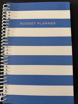 Budget and Finance Tracker Blue Striped Medium Size New! Xmas Gift! Free Ship