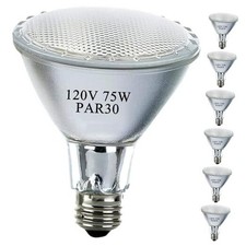 Par30 75W 120V Halogen Flood Light Bulbs Long Neck,2700K Warm Par30-L-75W-6P