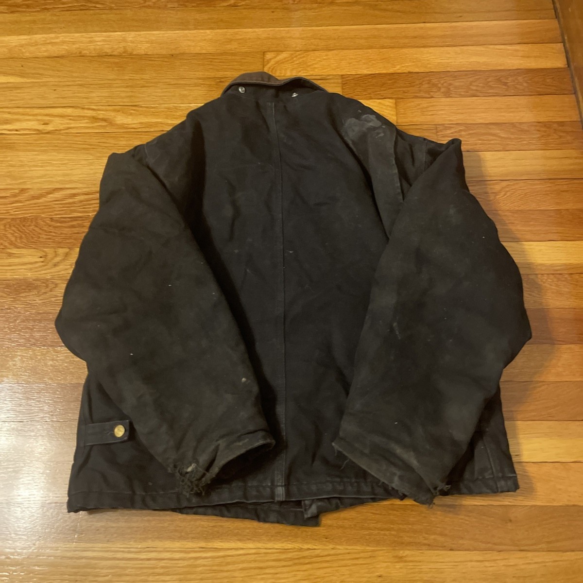 VINTAGE Carhartt Jacket Mens Black Arctic Canvas Jacket JQ185 J02