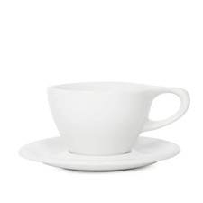 not Neutral LINOWHT240CS Lino 8oz/240ml White Small Latte Cup & Saucer