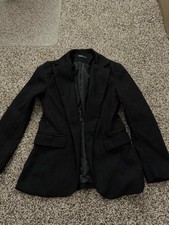 Never Worn Women's Black Notch Lapel Two-Button Blazer Jacket Size S