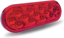 Trux Accessorries Oval Mirror LED Stop/Tail/Turn Light - Clear Red
