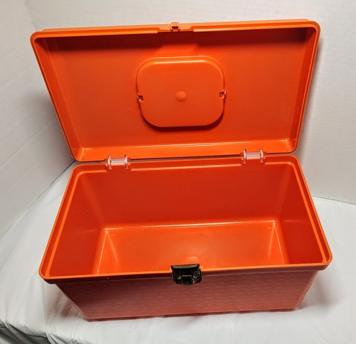 Vintage Sewing Thread Bobbin Box Case Wilson Wil-Hold Orange Plastic - Picture 8 of 9