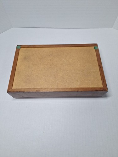 Flair Jewelry box , 12×7.5×2 Inches , Velvet Lined, Wood, Brown, Vtg - Picture 4 of 7