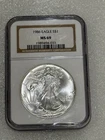 1986 Silver Eagle  NGC MS 69 Brown Label ~ Pristine ~ NO SPOTS (033)