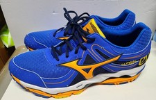 Scarpe da corsa sneakers Mizuno Wave Enigma uomo taglia 12,5 blu USA arancione nuove senza etichette