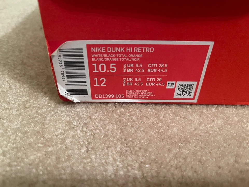 Nike Dunks High Retro “Pandas” Black White Men’s Sz 10.5 DD1399-105 w/OG Box - Image 4 of 4