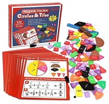 Magnetic Fraction Tiles  Fraction Circles Activity Set - Math Manipulatives