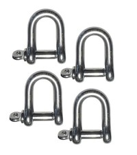US STAINLESS 4 Pieces Stainless Steel 316 Forged D Shackle Marine Grade 5/16"...