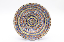 Antike Bunzlauer Keramik bunte Schale handbemalt Polen Vintage Ø 17,5 cm