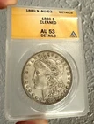 1880 Morgan Silver Dollar $1 ANACS Graded AU 53 Details Cleaned  - 90% Silver