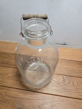 Vintage 1 gallon Glass Jar With wooden handle