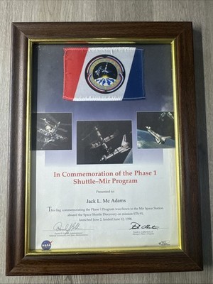 STS-91 Discovery / Mir Space Flown Flag Phase 1 Shuttle-Mir Program JD NASA USA