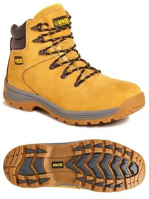 Apache S3 Weizen Nubuk Stahlkappe/Verbund Zwischensohle Sicherheit Arbeitsstiefel #AP314