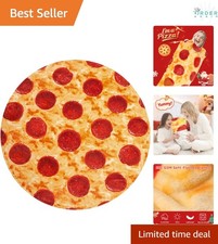 Pizza Blanket White Flannel 60 Inch Funny Food Gift for Adults Teens Kids