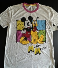Vintage Disney Mickey  Co Ringer T-shirt Sz M Pluto Mickey Mouse Graphic Thin