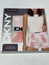 New DKNY Women's Size Medium 8-10 2-Piece Soft Tank  Woven Short Set
