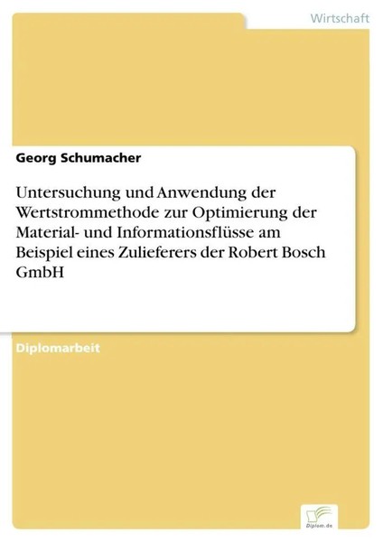 Georg Schumacher | Untersuchung Und Anwendung Der Wertstrommethode Zur...-image