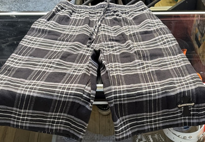 Chrome Hearts Men's Plaid Drawstring Shorts Black White Size S