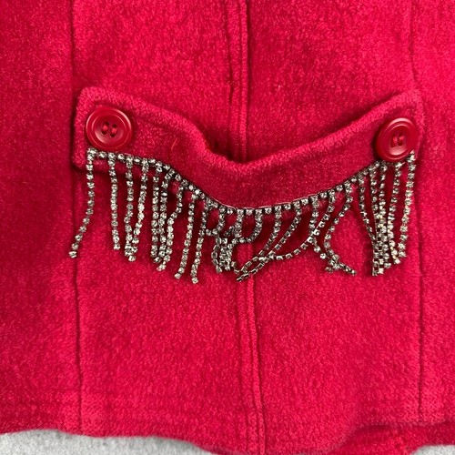 100% Wool Jacket Pink Cowgirl Petite CY Carrie's Boutique Bedazzled Women XS NWT - Picture 10 of 11