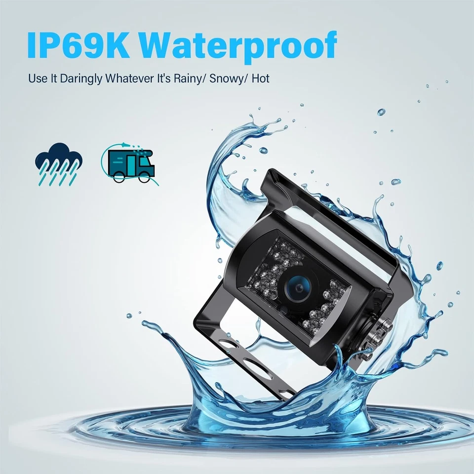 HD 9" Split Monitor Backup Camera For Truck RV Trailer Reversing See Blind spots - Image 2 of 4