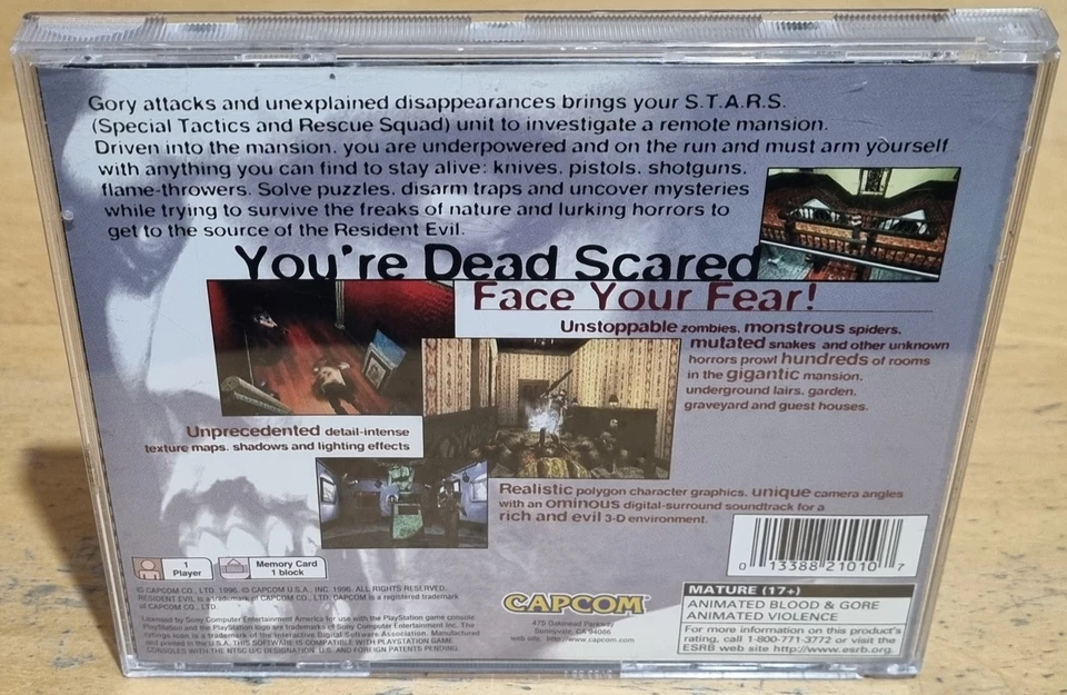 Resident Evil for Sony Playstaion 1 PS1 Complete In VGC + Reg Card NTSC-U/C USA - Image 3 of 4