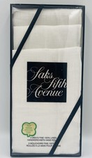 Sak's Fifth Avenue Men's 3 Pack Fine 100 Linen Handkerchiefs NIB