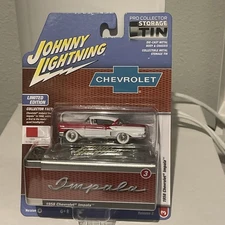 Johny Lightning 1958 Chevrolet Impala White Lightning Storage Tin Chase