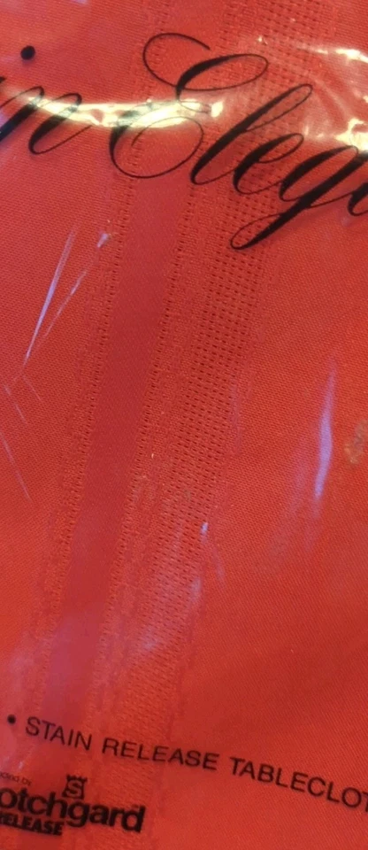 New Bardwil Linens Red Oblong Tablecloth 60 x 120” & 8 Matching Dinner Napkins - Image 2 of 4
