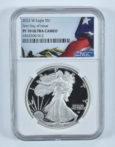 2022-W American Silver Eagle FDOI PF70 UCAM NGC Flag Label *8645