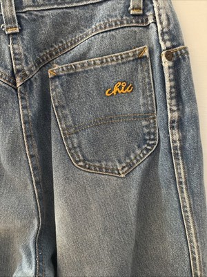 h.i.s Chic Jeans Women 15 (ACTUAL 28x32.5) Blue High Rise Vintage 80s Yoke USA