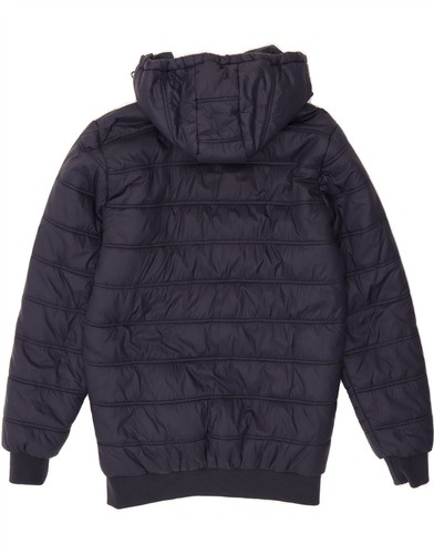 UMBRO Mens Hooded Padded Jacket UK 38 Medium Navy Blue Polyester RT10 - Picture 2 of 4