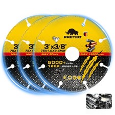3 Inch Diamond Cut Off Wheel 3/8" Arbor Ultra Thin Metal Cutting Disc 5000 Cuts