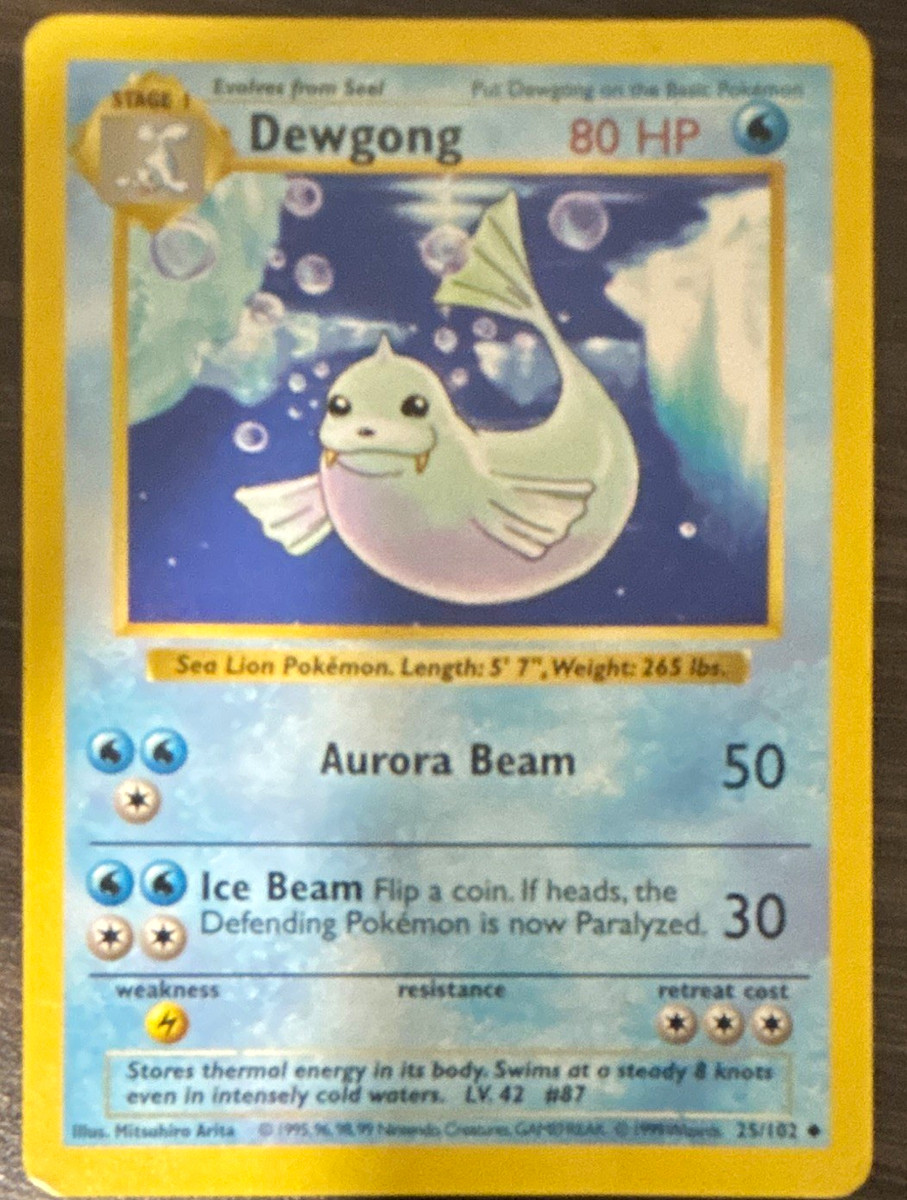 Dewgong 25/102 Base Set Shadowless