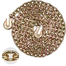 Binder Chain 5/16" x 14' G80 Tie Down Tow Chain with Two Hooks 4900 lbs