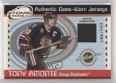 2001-02 Pacific Atomic Game-Worn Jerseys Patch 186/403 Tony Amonte #8 Patch n0c