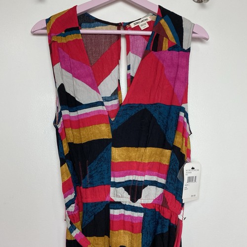 Billabong Seeing Tricks Jumpsuit Multicolor Print Sz Large V Neck New NWT - Picture 7 of 21