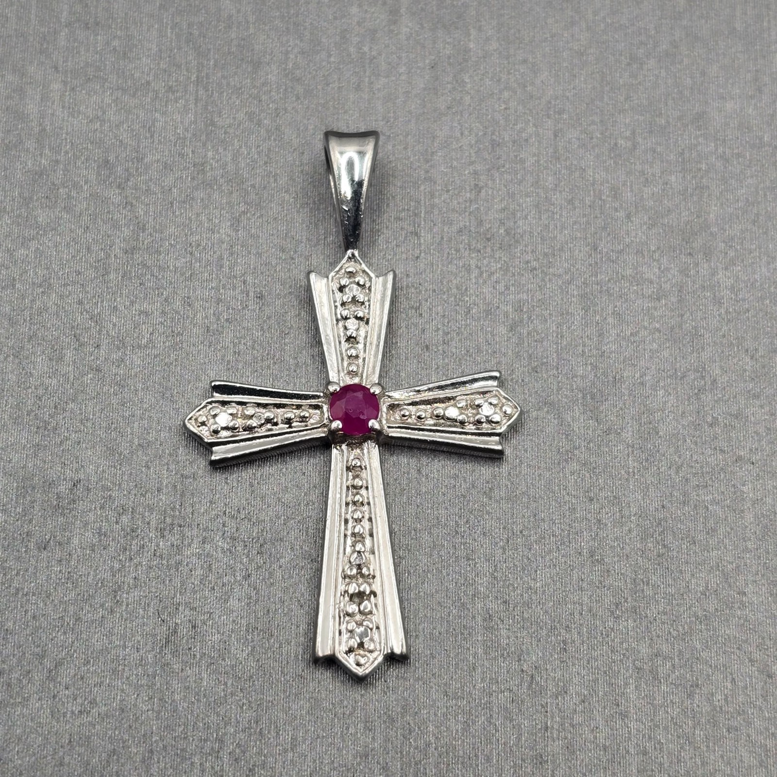 Ross-Simons Sterling Silver Ruby Cross Pendant 1.… - image 10